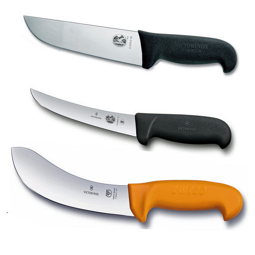 Alt-teksti: Riistankäsittelyyn tarkoitetut Victorinox-veitset terävillä terillä