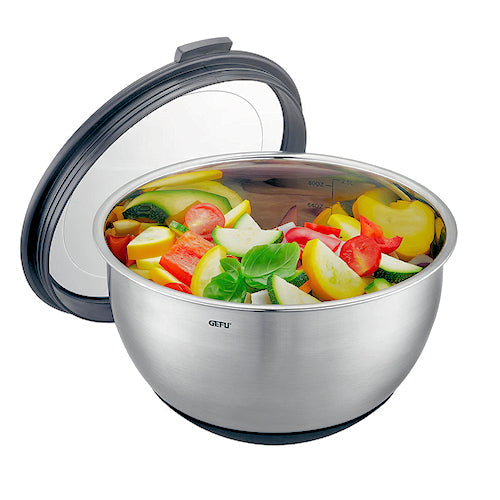 Alt-teksti: Ruostumattomasta teräksestä valmistettu salaattikulho kannella