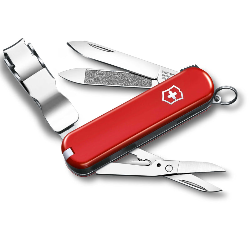 Victorinox Nail Clip 580 - kynsityökalu, kompakti monitoimilaite. Sisältää kynsiviilan, leikkurin, sakset ja veitsen, punainen kotelo.