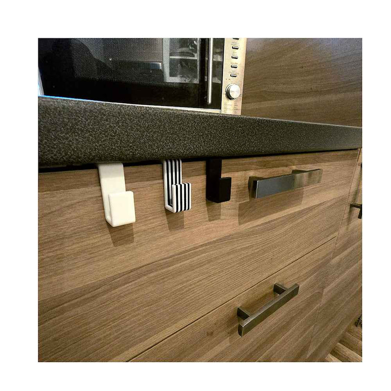 Ripustin 2kpl Siirrettävä - Kätevät siirrettävät ripustinkoukut asennettuna keittiölaatikon reunaan, helppo käyttö ilman porausta