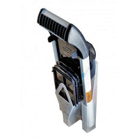 Börner V6 Mandoliini säilytyksessä multiboxissa, jossa kaikki terät ja osat pysyvät järjestyksessä ja helposti saatavilla.