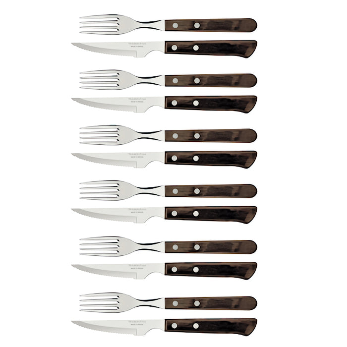 Tramontina aterimet 6 haarukkaa ja 6 veistä hammastuksella