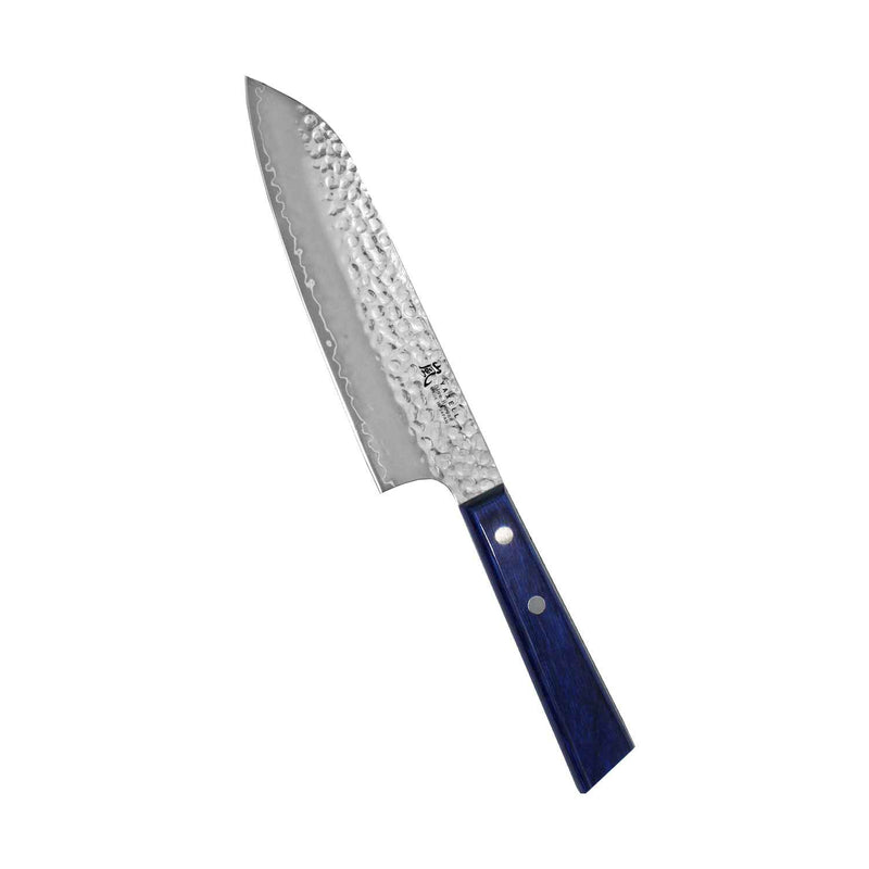 Yaxell Blue Breeze santoku kokkiveitsi 16,5 cm sininen kahva damaskiterä