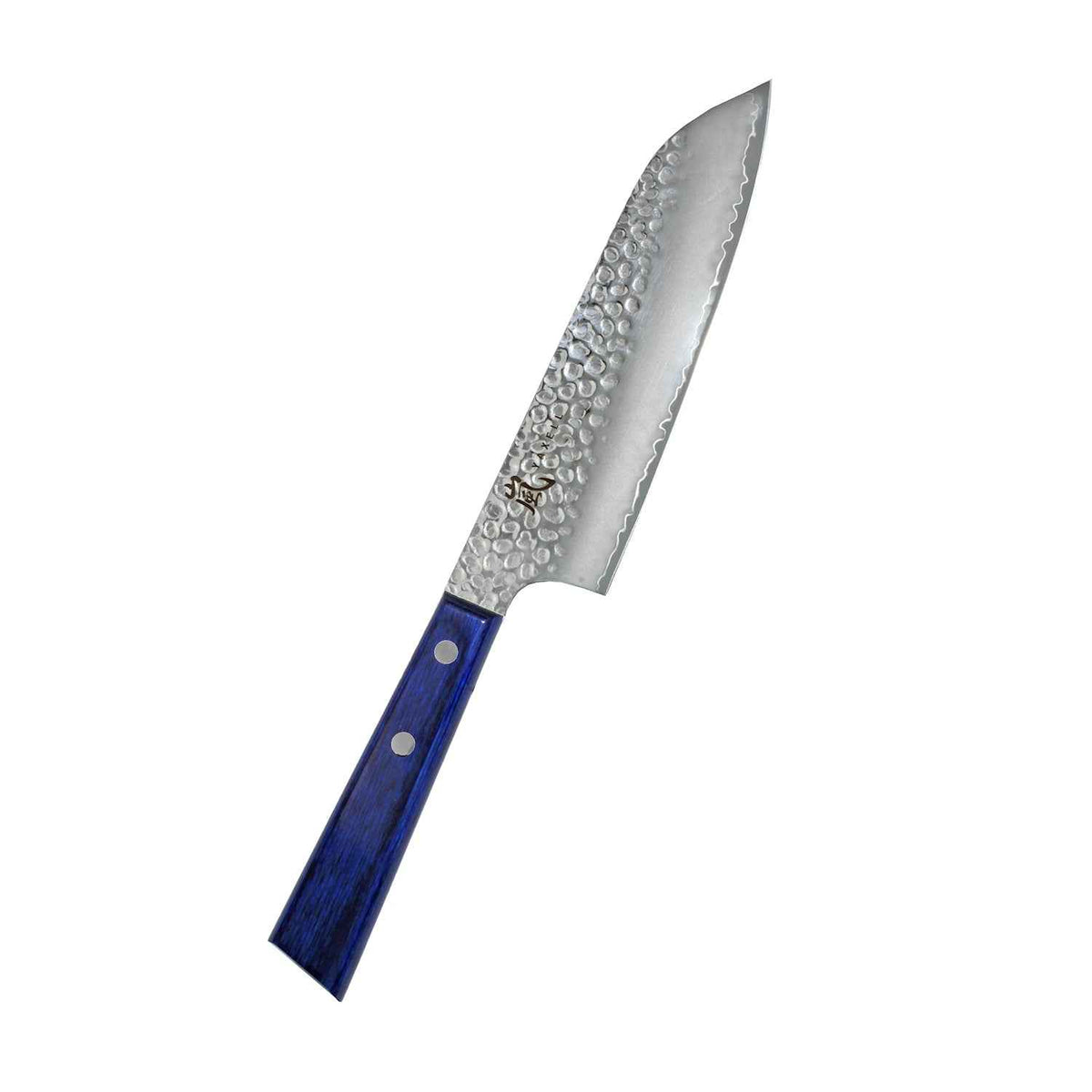 Yaxell Blue Breeze santoku kokkiveitsi 16,5 cm damaskiterä sininen kahva
