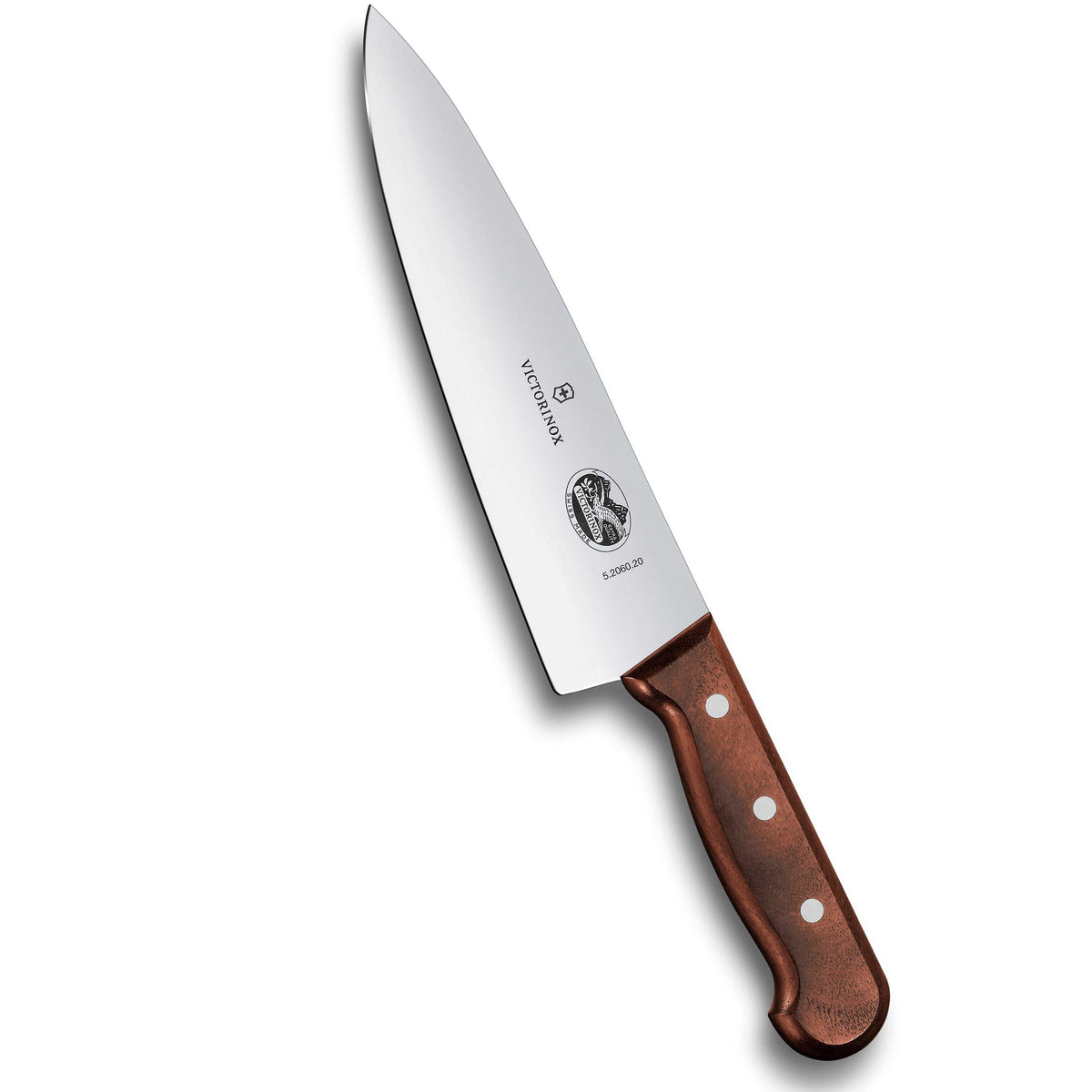 Victorinox Puukahva Kokkiveitsi - Tyylikäs kokkiveitsi 20cm, ergonominen puukahva ja terävä terä ruoanlaittoon. Laadukas valinta keittiöön.