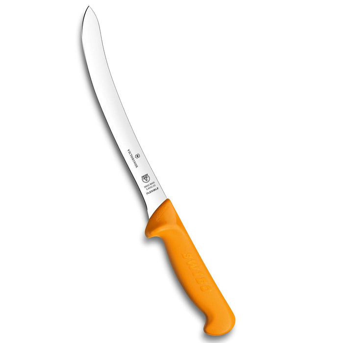Victorinox Swibo Filetti Kaareva 20 cm - fileointiveitsi joustavalla terällä ja oranssilla ergonomisella kahvalla, ammattilaiskäyttöön.