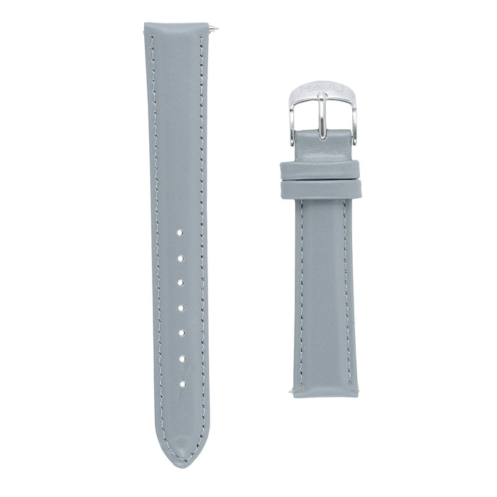 Harmaa nahkaranneke (16mm, 18mm, 20mm, 22mm)