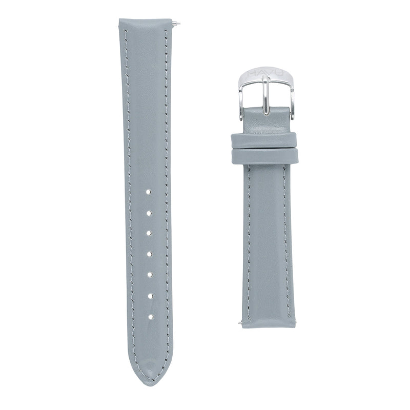 Harmaa nahkaranneke (16mm, 18mm, 20mm, 22mm)