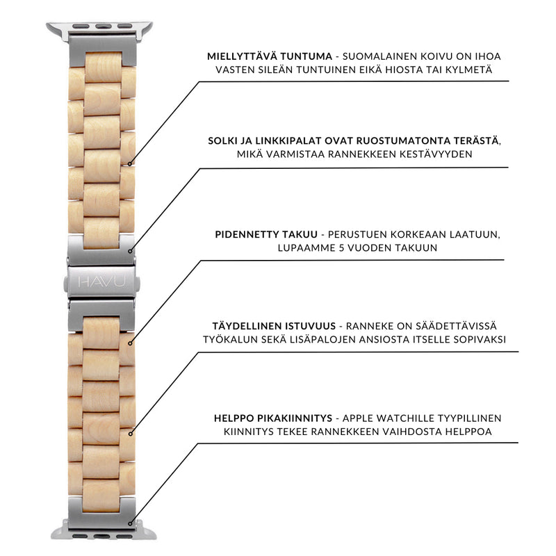 Apple Watch Ultra -ranneke, koivu