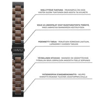 Puinen ranneke, pähkinäpuu (20mm, 22mm)