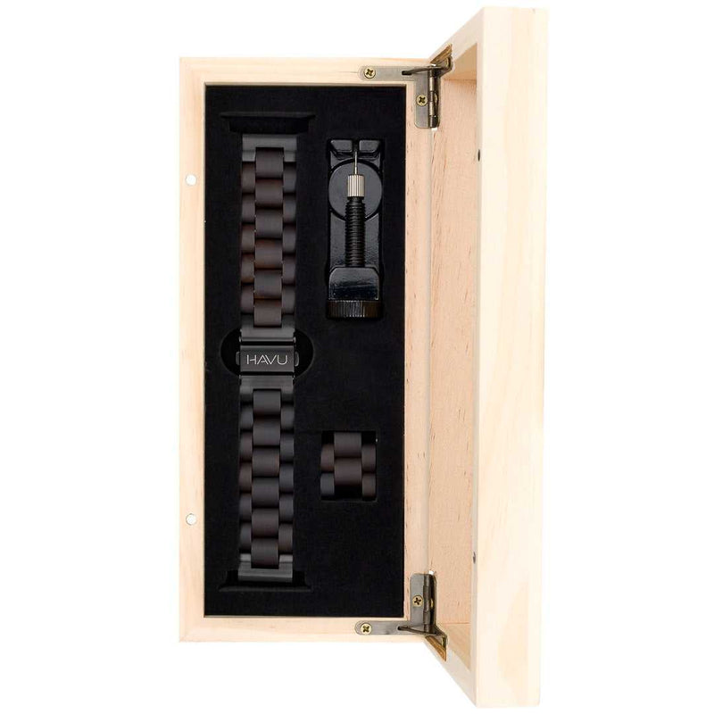 Puinen ranneke, eebenpuu (18mm, 20mm, 22mm)