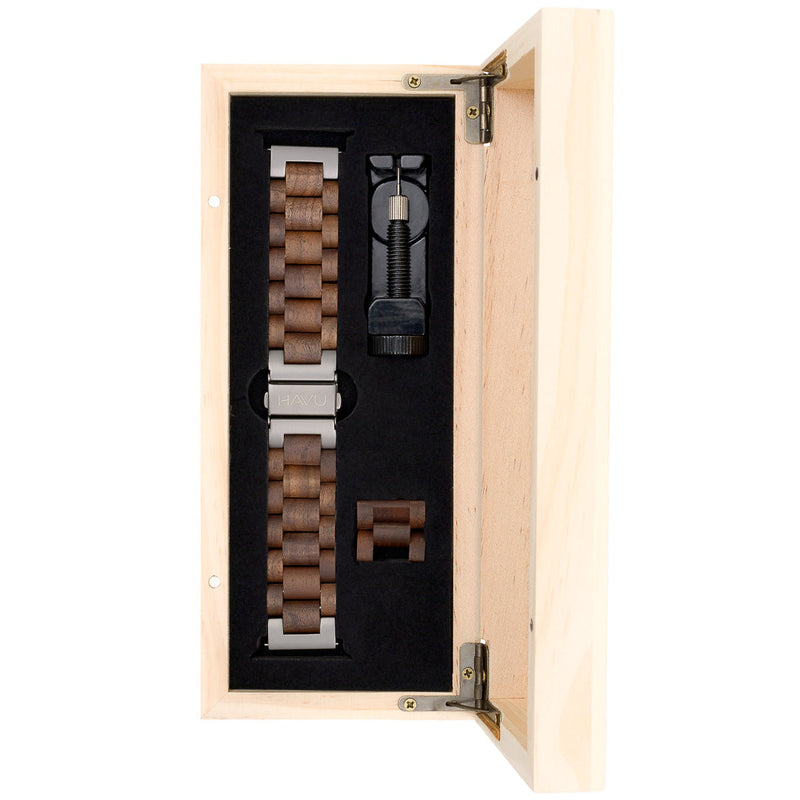 Puinen ranneke, pähkinäpuu (22mm)