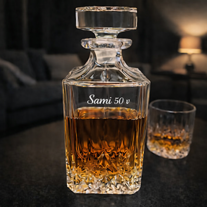 Dorre Viskisetti, Karahvissa Kaiverrus ja Lasit, Kristallilasia, 7 osaa