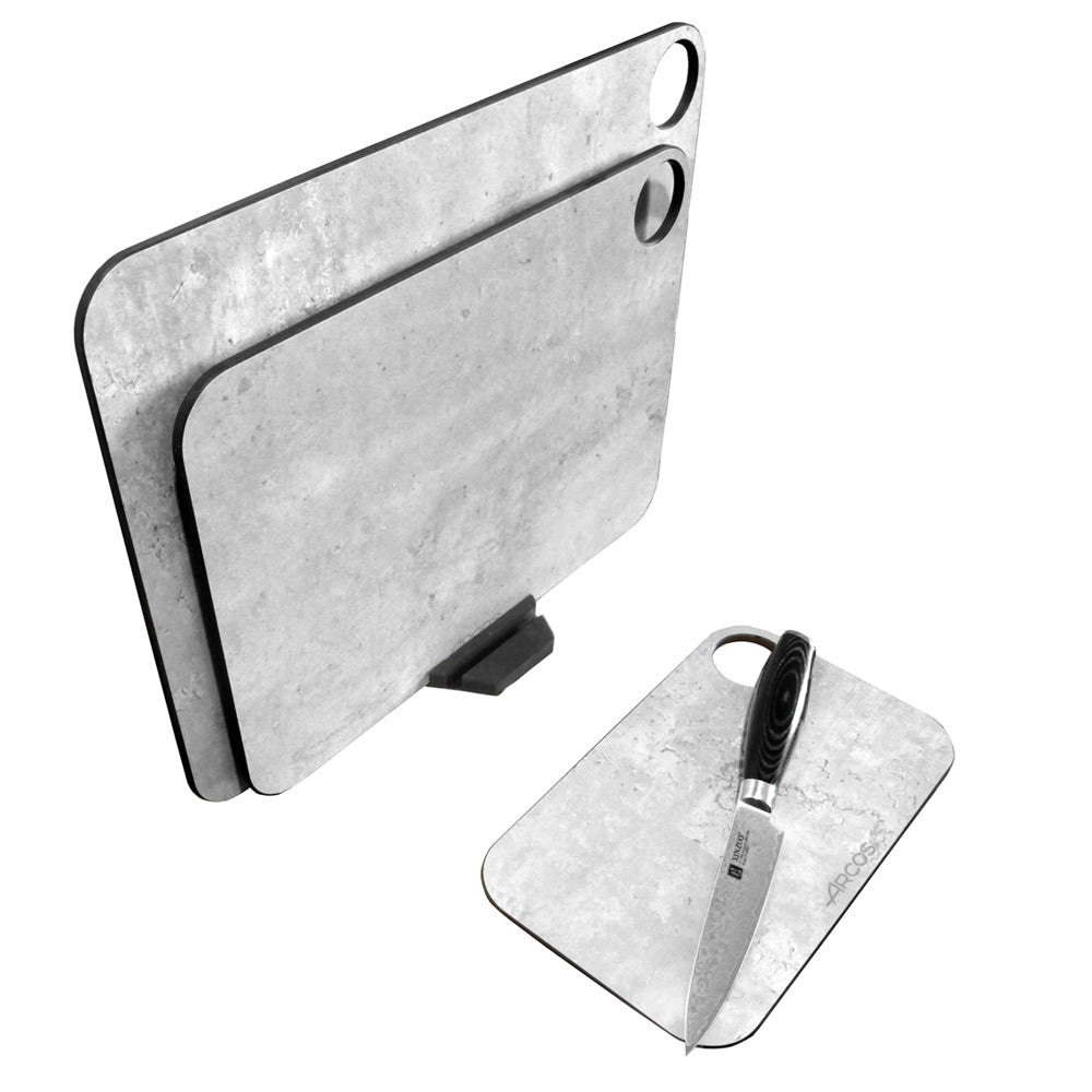 Arcos Puukuitu Leikkuulauta Setti ja Teline, marmorikuviolla, 4 osaa