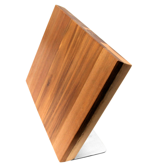 Dorre Veitsimagneetti Akasia XL - Tyylikäs ja tilava veitsien säilytysratkaisu akasiapuusta, modernilla metallijalustalla keittiöön.