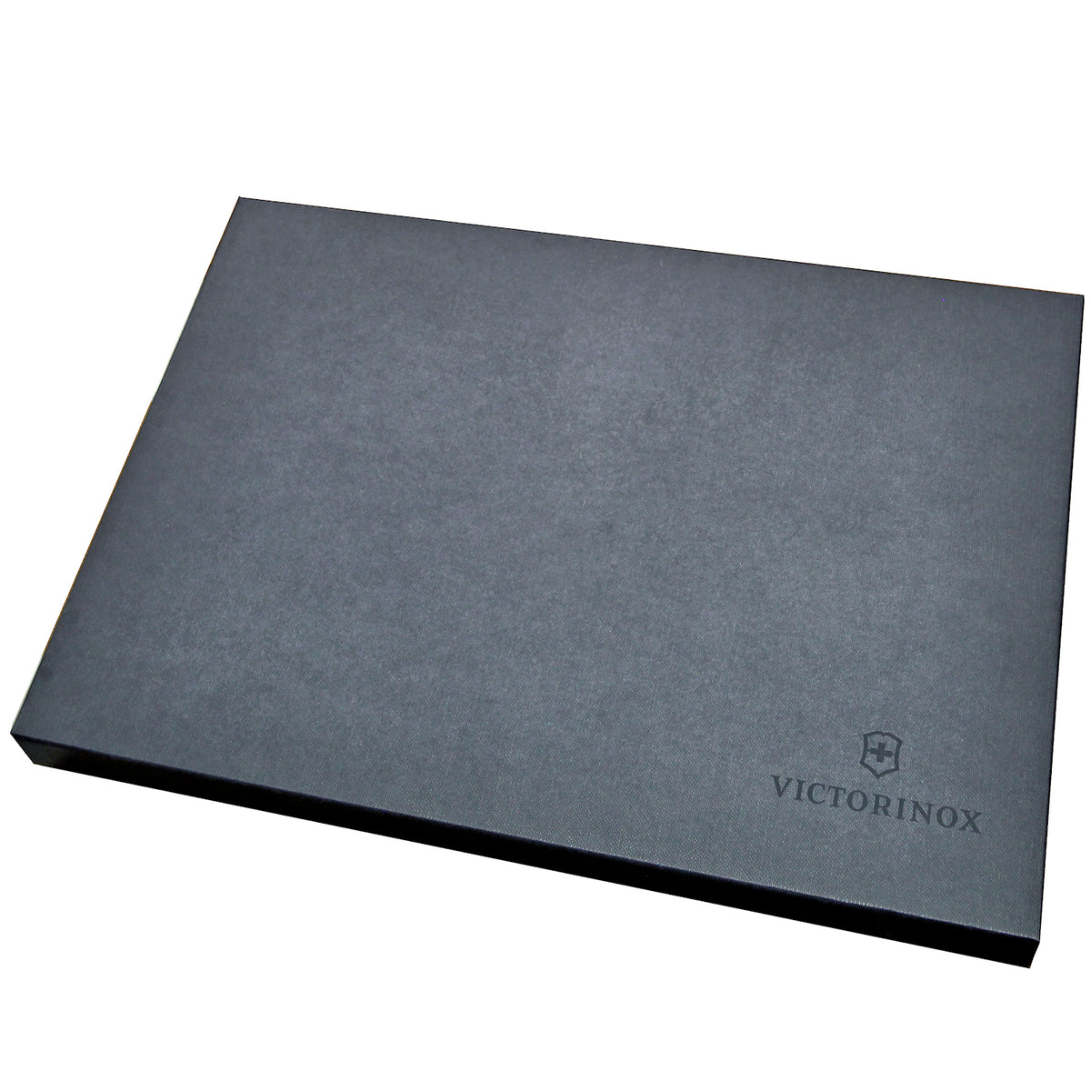 Suljettu Victorinox Swiss Classic pihviveitsisarjan lahjarasia, tyylikäs musta design ja Victorinox-logo kannessa.