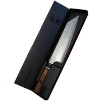 Suncraft Senzo Kiritsuke - Damascus veitsi tyylikkäässä lahjapakkauksessa. 20 cm VG10-terä ja pakkapuu-kahva, japanilaista laatua.