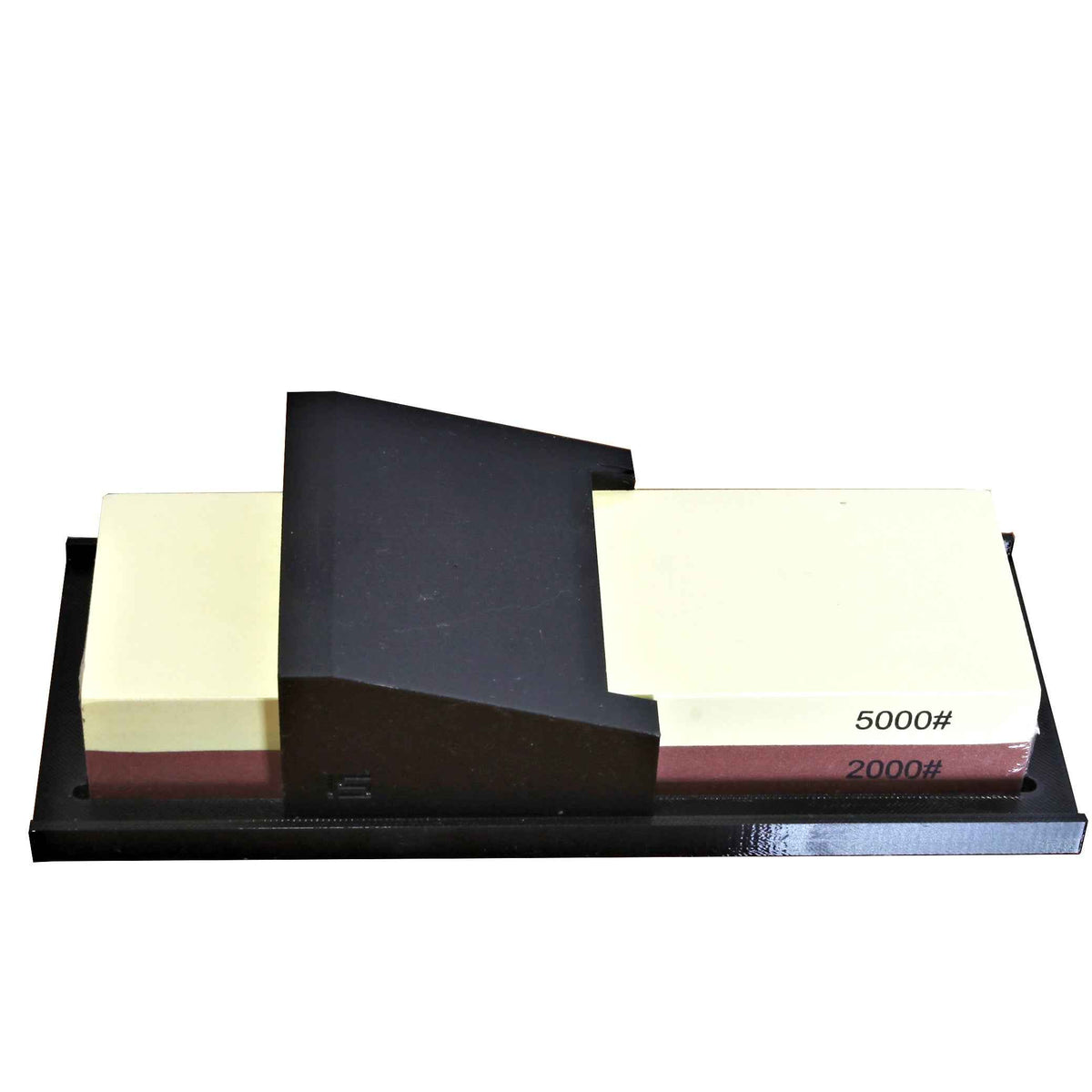 Kaksipuolinen Veitsikauppa Teroituskivi 2000 ja 5000 grit alustalla, mukana 15° ja 20° kulmaohjaimet veitsien teroitukseen