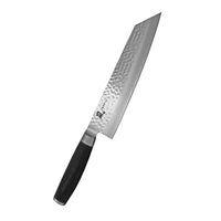 Yaxell Taishi kiritsuke 20 cm, kuvioitu terä ja musta kahva sivusta