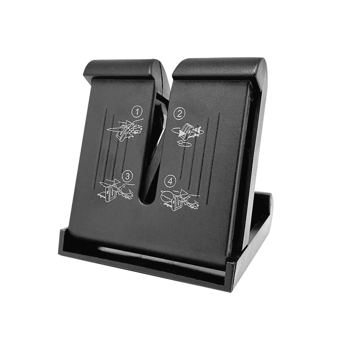 Retkiteroitin Basic Musta – kompakti käsiteroitin veitsien teroitukseen ja viimeistelyyn kotiin tai retkikäyttöön. Soveltuu erinomaisesti ulkoiluun.