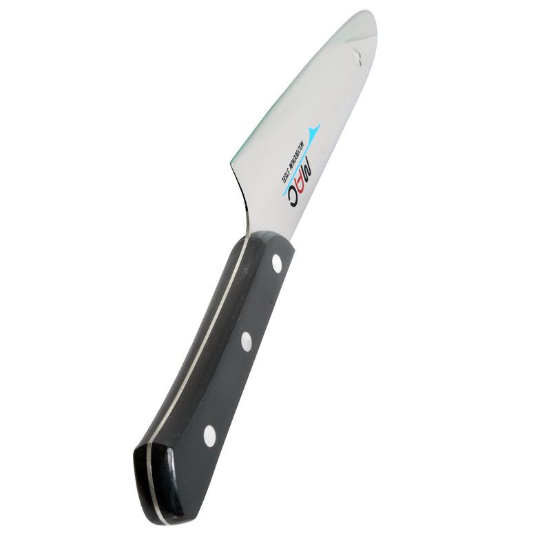 MAC Original kokkiveitsi AB-80 20 cm, musta kahva ja terä lähikuvassa