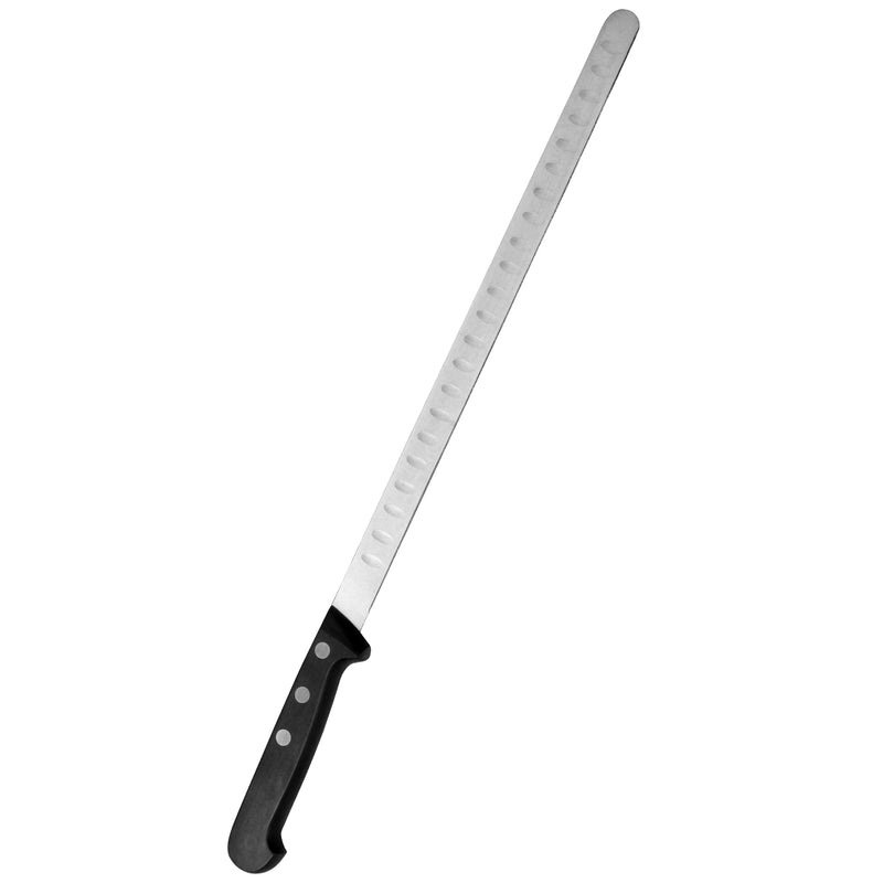 Pitkä ja kapea Arcos Lohi-/Siivutusveitsi 29 cm ovaalihiotulla terällä. Ergonominen kahva takaa tarkan leikkuun kalalle ja lihalle.