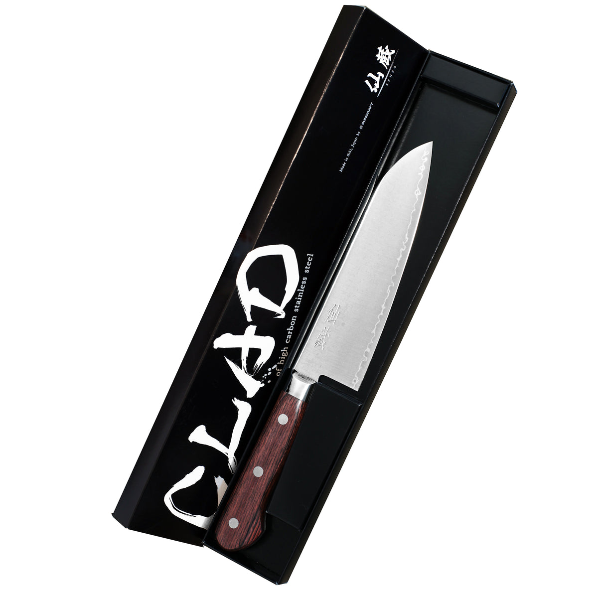 Suncraft SENZO Clad Santokuveitsi 16,5 cm tyylikkäässä lahjapakkauksessa, täydellinen lahja ruoanlaiton harrastajalle.