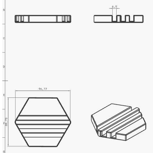 Veitsikauppa Teline PK-3, Puukuituleikkuulaudoille, valkoinen