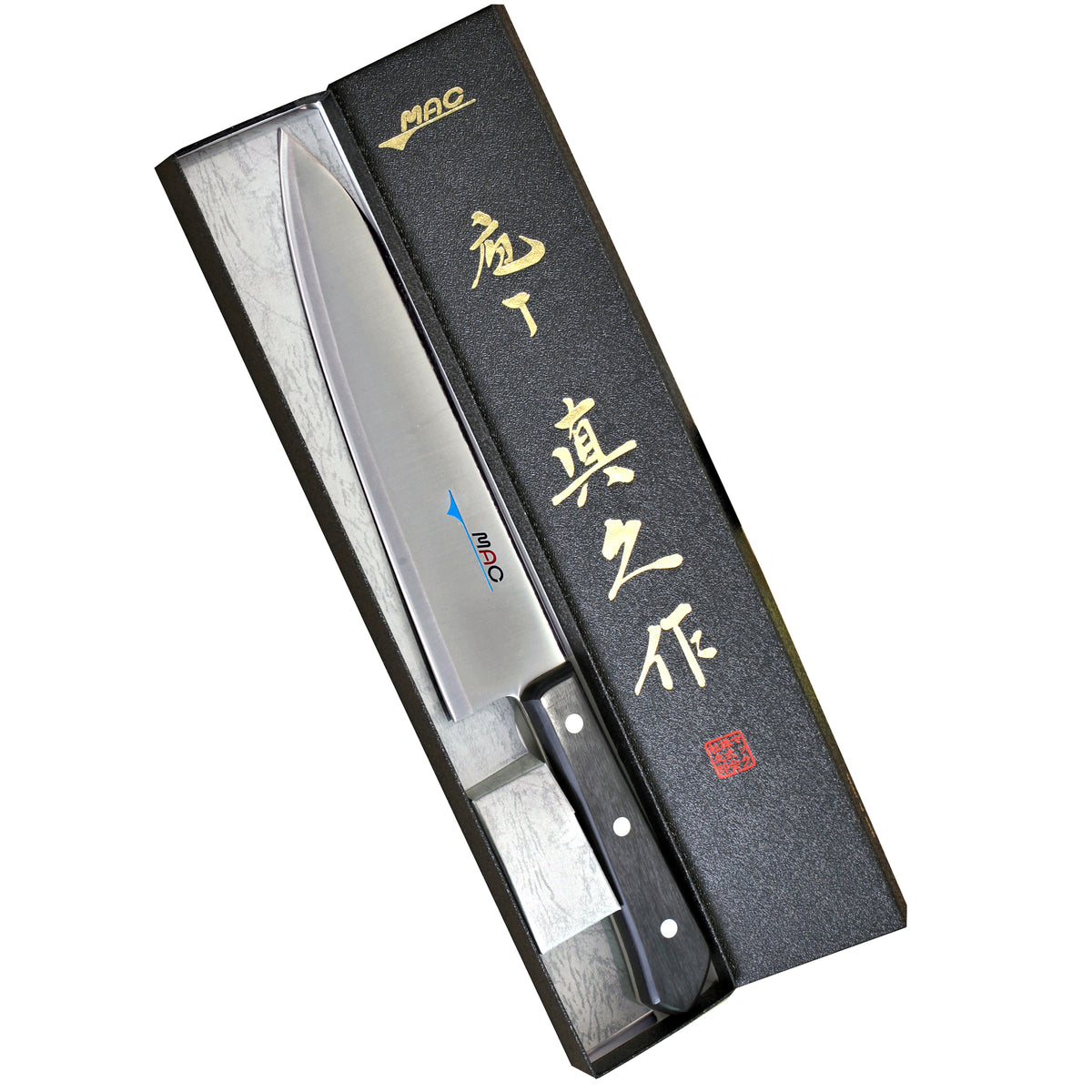 MAC Chef Kokkiveitsi BK-100 25,5 cm - MAC kokkiveitsi lahjapakkauksessa, täydellinen valinta keittiöammattilaiselle tai lahjaksi.