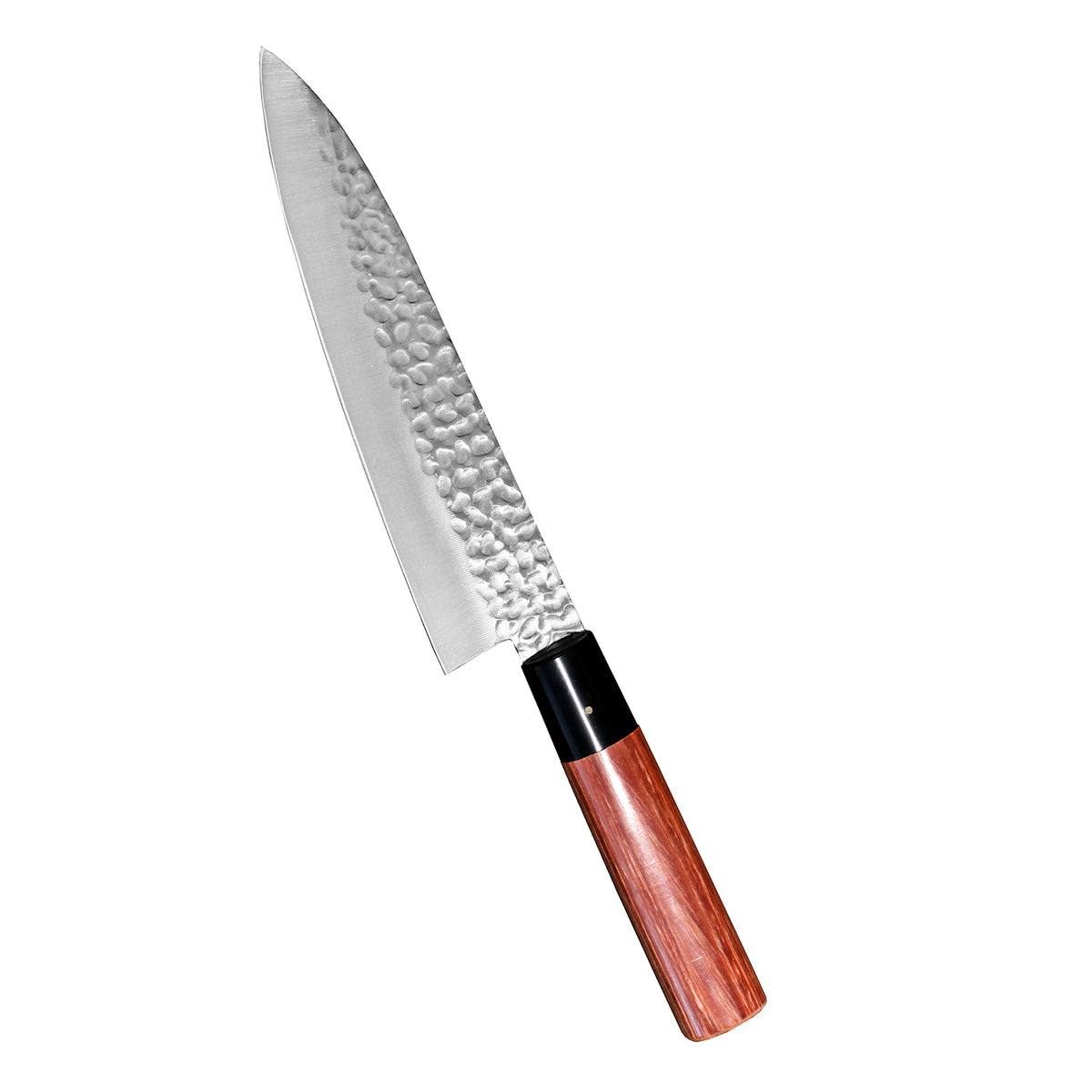 Kanetsune Seki KC-950 kokkiveitsi – 18 cm DSR-1K6 teräs, vasaroitu viimeistely ja ergonominen puukahva ammattikäyttöön.