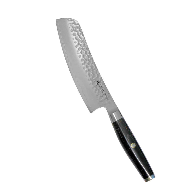 Yaxell Ketu minikonata kokkiveitsi 14,5 cm, kuvioitu terä, musta kahva