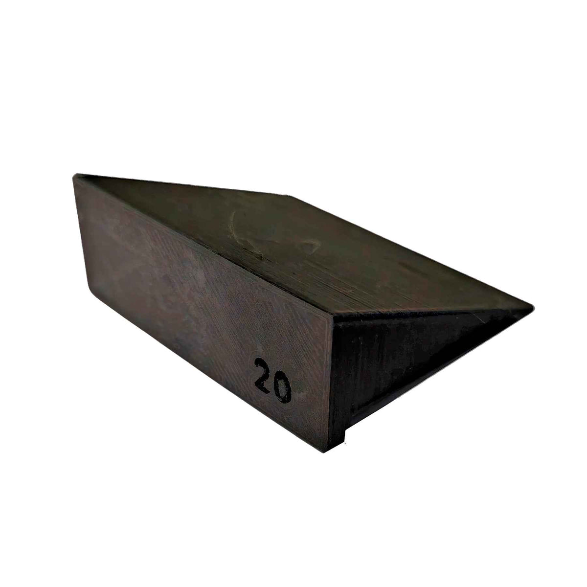 Kulmaohjuri Teroituskivelle 20 astetta, musta muovinen ohjain veitsenteroitukseen. Kompakti keittiövaruste Veitsikaupasta.