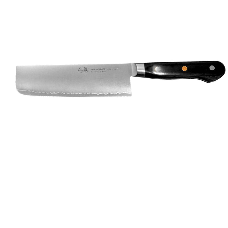 Suncraft Pro nakiriveitsi 16,5 cm, profiilikuva japanilaisesta vihannesveitsestä, kahva oikealla