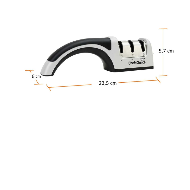 Chef's Choice ProntoPro hahloteroitin mittoineen: 23,5 cm pitkä, 6 cm leveä ja 5,7 cm korkea, kompakti keittiöväline