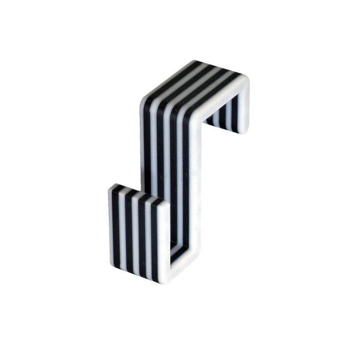 Siirrettävä ripustin koukku 2kpl, mustavalkoinen raidallinen malli, ekologinen PLA-materiaali, helppo kiinnittää ilman asennusta.