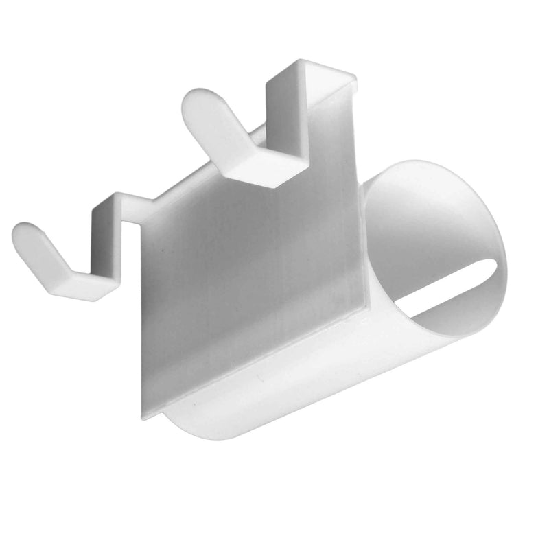 Valkoinen jätepussiteline oveen keittiöön. Asennusvapaa ja kompakti ratkaisu roskapussien ripustamiseen ilman porausta.