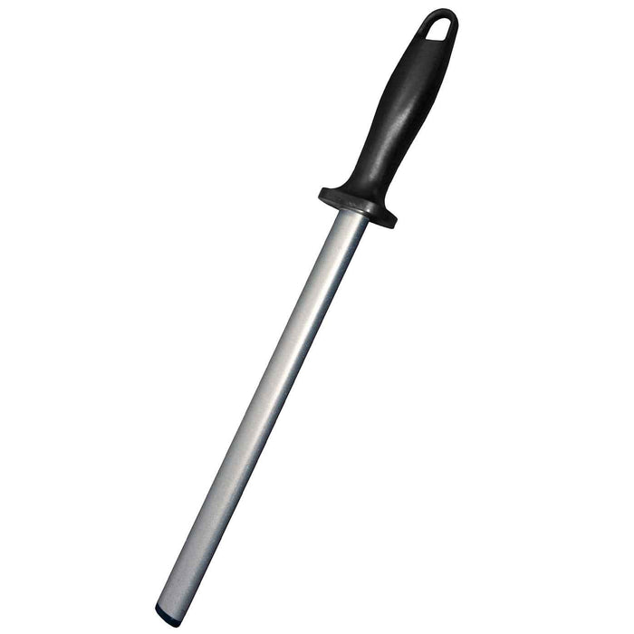 Timanttiteroituspuikko Veitsikauppa ovaali 24,5 cm, musta kahva. Kokkiveitsien teroittamiseen keittiövarusteena, 600 grit karkeus.