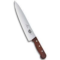 Victorinox kokkiveitsi, 25 cm terä ruostumatonta terästä ja ergonominen puukahva. Ammattilaisille suunniteltu keittiöveitsi suurien raaka-aineiden käsittelyyn.