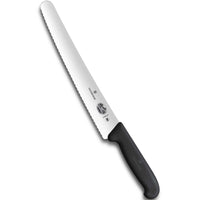Victorinox Fibrox konditoriaveitsi, 26 cm sahaterä ja ergonominen kahva. Sopii leipien ja kakkujen tarkkaan leikkaamiseen.