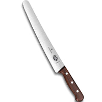 Victorinox Konditoriaveitsi Puu, 26 cm, ruostumaton sahaterä ja palisanterikahva. Sopii leivän ja kakkujen leikkaamiseen.