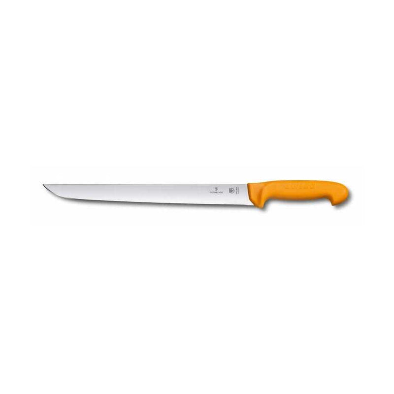 Victorinox Swibo Siivutusveitsi - 31 cm veitsi, ruostumattomasta teräksestä valmistettu siivutusveitsi oranssilla kahvalla kotikeittiöön ja ravintolaan.
