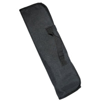 Veitsilaukku 8 veitselle suljettuna, kompakti ja kestävä malli tarranauhasululla ja kantokahvalla, helppo kuljettaa keittiövälineenä.