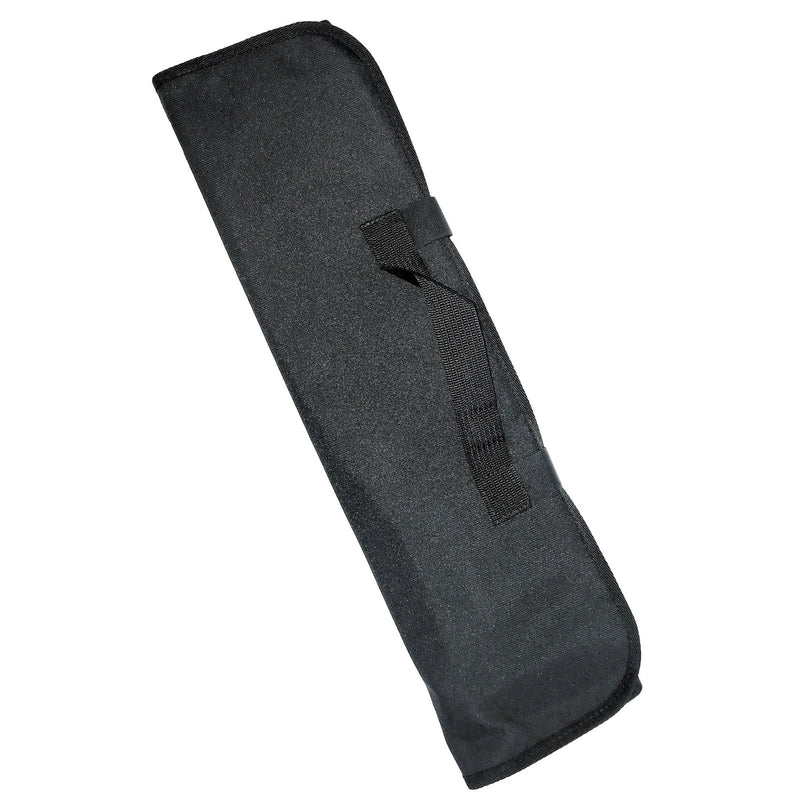 Veitsilaukku 8 veitselle suljettuna, kompakti ja kestävä malli tarranauhasululla ja kantokahvalla, helppo kuljettaa keittiövälineenä.