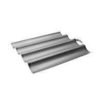 Ibili pinnoitettu patonkipelti 33 x 38 cm, neljälle patongille, rei'itetty non-stick pinta takaa tasaisen paistotuloksen.