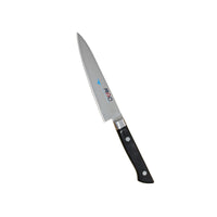 MAC Vihannesveitsi PKF-50 - 12 cm, teräväkärkinen Made in Japan -veitsi vihannesten kuorintaan ja viipalointiin, musta kahva