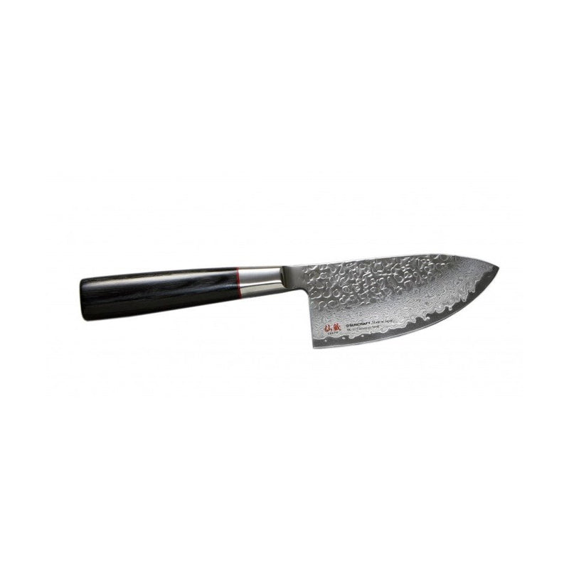 Suncraft Senzo Damascus Mini Kokkiveitsi 10 cm - Huippulaatua, tarkasti viimeistelty damascusterä ja kompakti koko sopivat täydellisesti keittiön monikäyttöveitseksi.