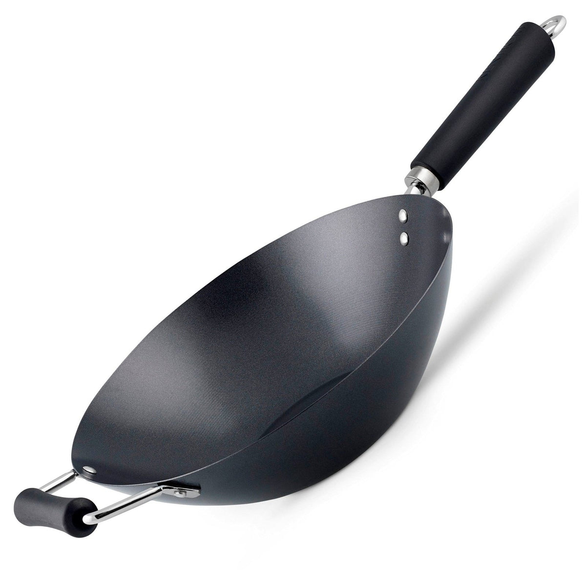 Ken Hom Excellence 31cm hiiliteräs wokkipannu, kevyt ja kestävä tarttumattomalla Quantum®2 pinnoitteella. Ergonominen kahva helpottaa käyttöä.