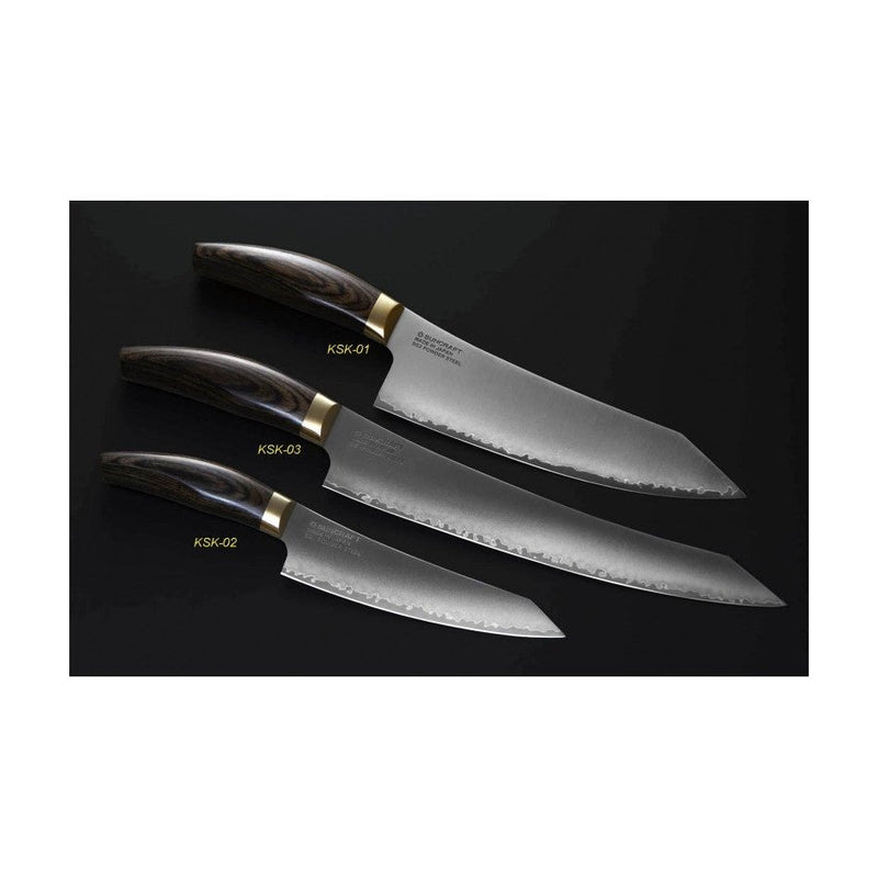 Suncraft Elegancia Siivutusveitsi 25 cm - Kolmen japanilaisen keittiöveitsen sarja, joissa kaikissa on ergonominen kahva ja tarkka terä.