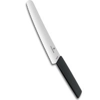 Victorinox Swiss Leipäveitsi - Moderni Leipäveitsi, 22 cm, sahalaitainen terä ja ergonominen musta kahva. Täydellinen leivän leikkaamiseen kotikeittiössä.
