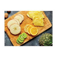 Börner V6 Mandoliinilla viipaloidut hedelmät: omena, appelsiini, kiivi ja ananas, täydellinen terveellisiin annoksiin.